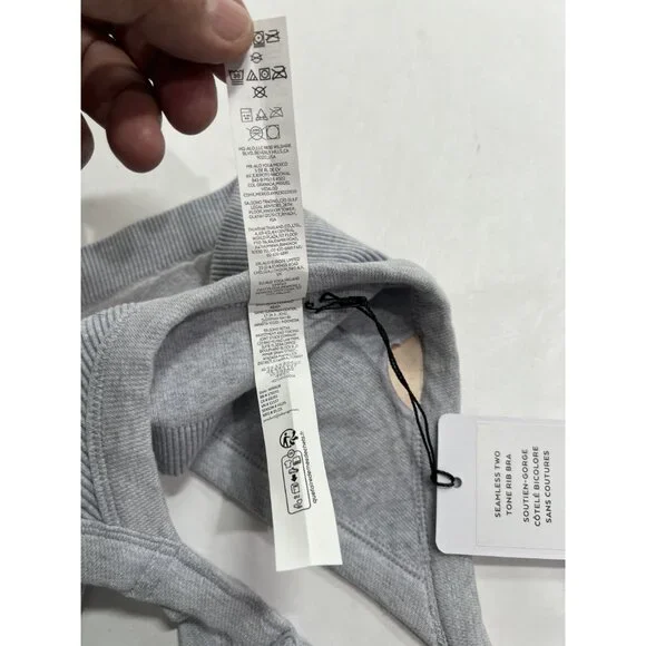 ALO Yoga Seamless Two Tone Rib Bra in Winter Frost Heather - Picture 5 of 6